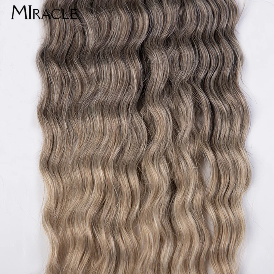 MIRACLE-Extensions Capillaires Synthétiques Afro Bouclées, Tressées au Crochet, Ondulées, Ombrées, Blondes, Roses, 24