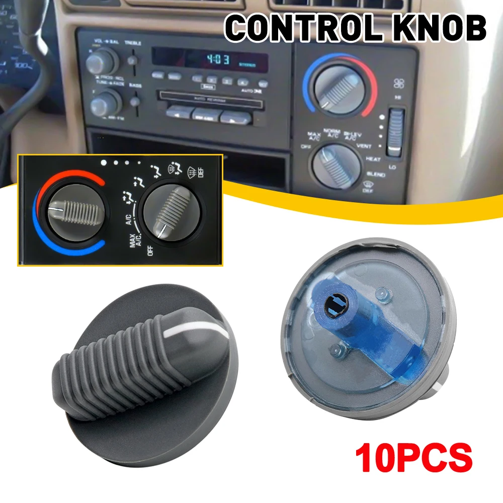 

10Pcs Car Air Conditioning Knob Heat Control Switch Button Knob For Chevy Blazer S10 GMC Jimmy Sonoma 1995-1997 Car Accessories