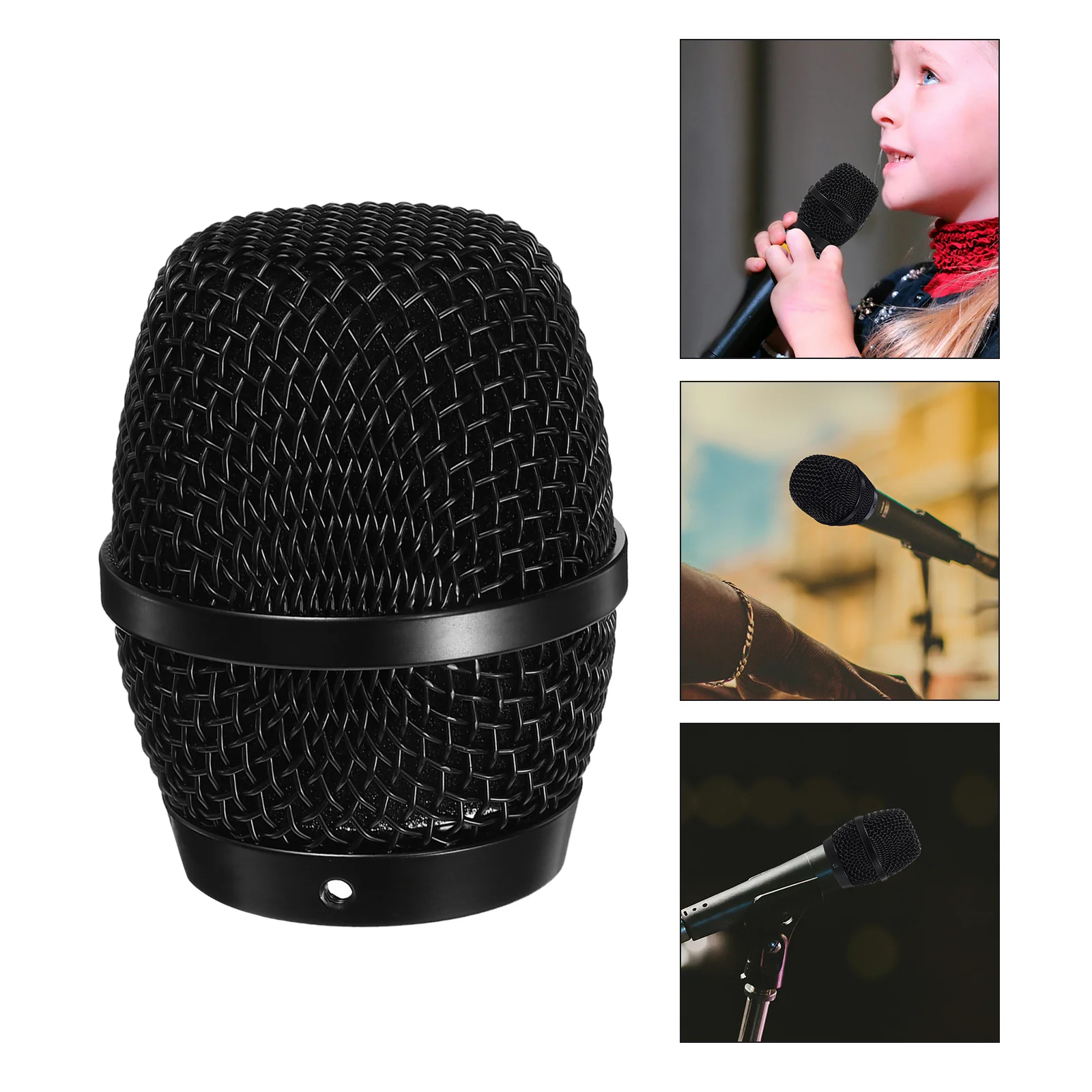 

Metal Microphone Grille Ball Head Mesh Cover Replacement Handheld Mic Windscreen Noise Reduction Universal Compatibility