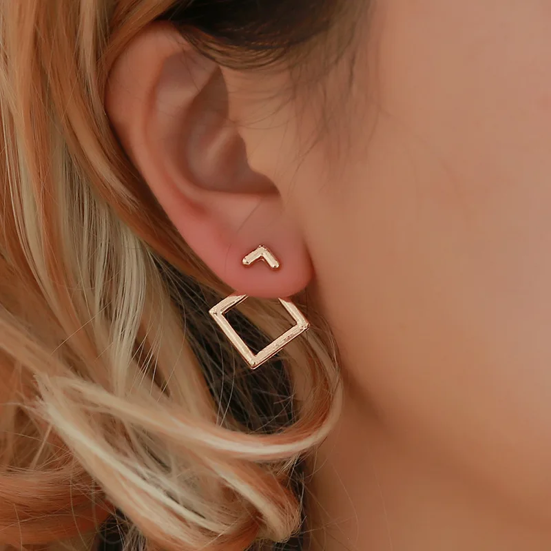 Retro Metal Gold Color Multiple Small Circle Stud Earrings Women Korean Jewelry Fashion Wedding Party Earrings Gift QY033