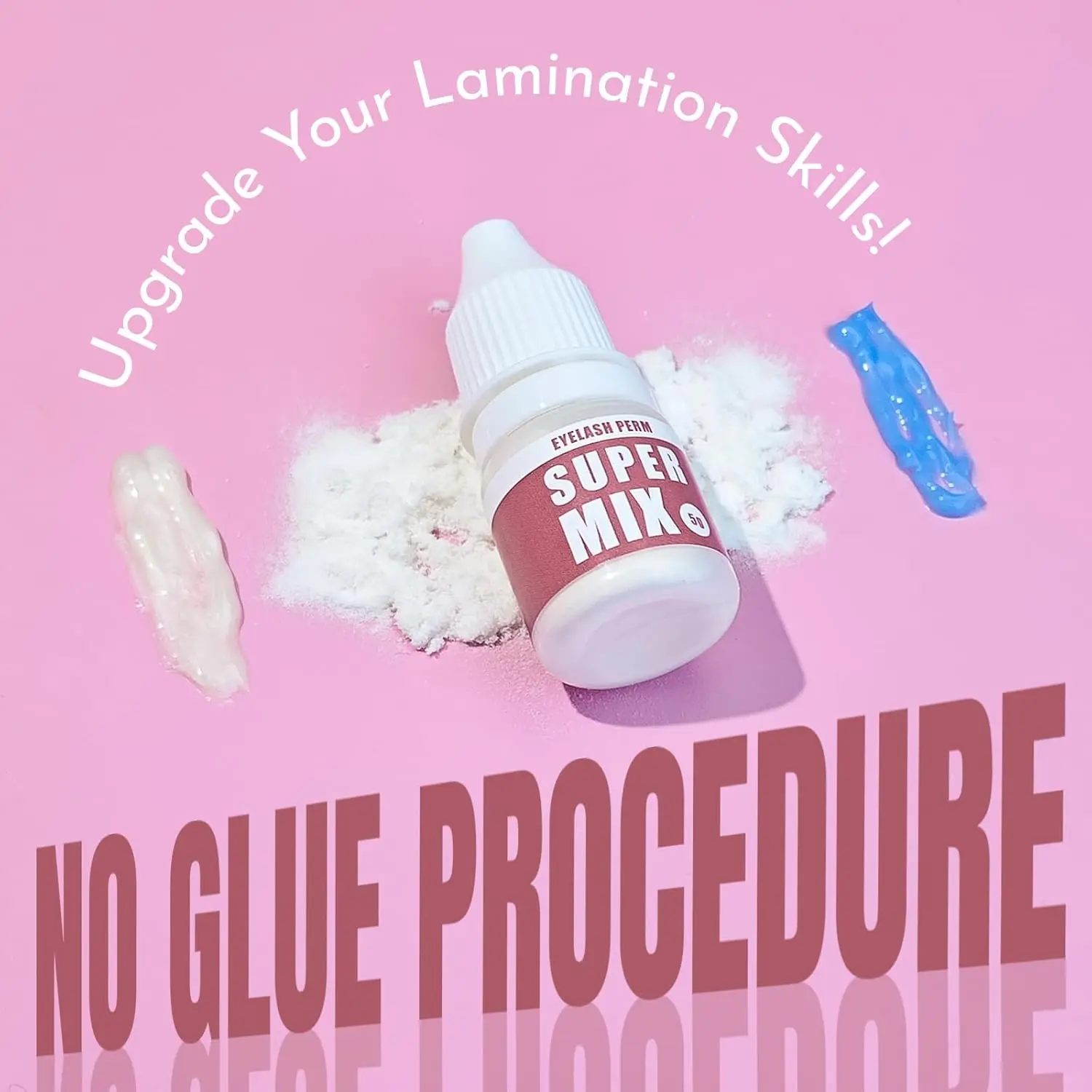 Lomansa 5g Koreanisches Wimpernlifting-Pulver, klebefreier Viskositätsverstärker für Wimpernperm & -lifting, Super-Mix-Lösung, Keratin-Wimpernlifting