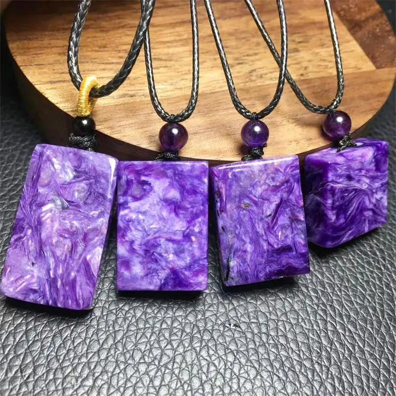 

Natural Charoite Cube Pendant Fashion Elegance Healing Jewelry Birthday Crystal Gift Women Mature Charm 1pcs