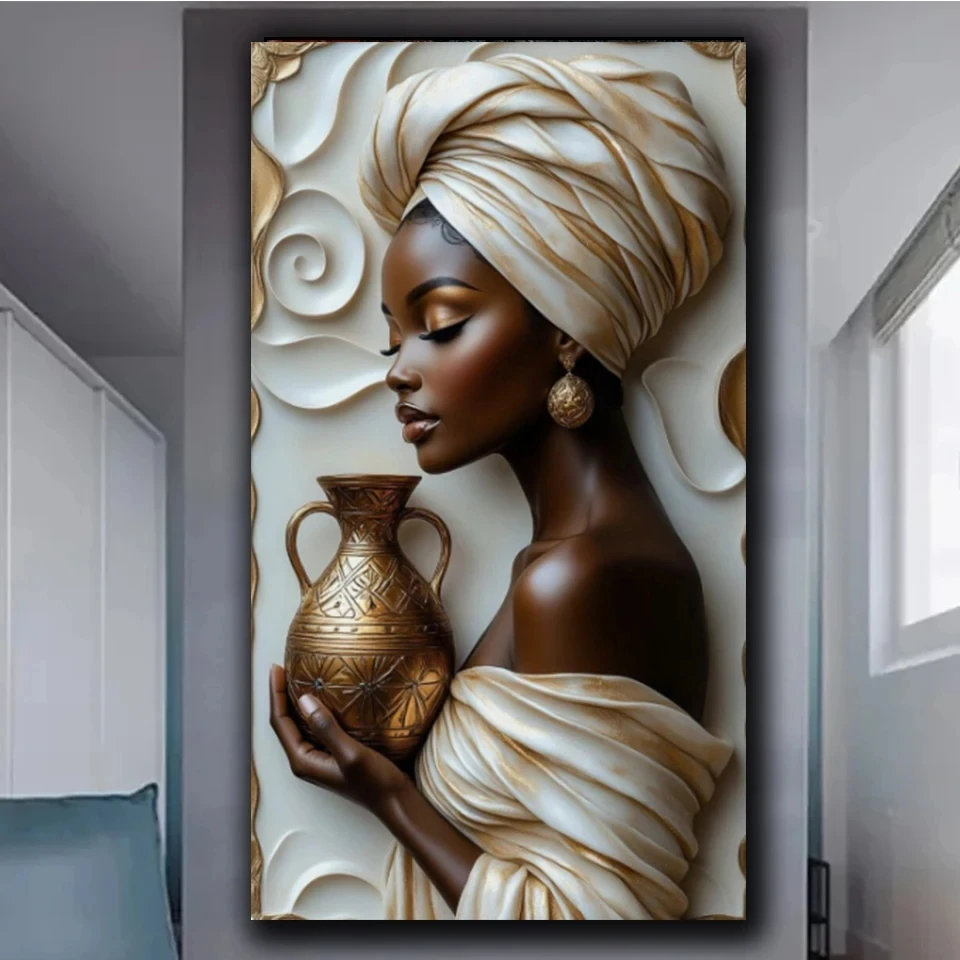 african-woman-holding-a-bottle-5d-diy-diamond-mosaic-art-full-round-jewelry-cross-stitch-diamond-painting-portrait-home-decor