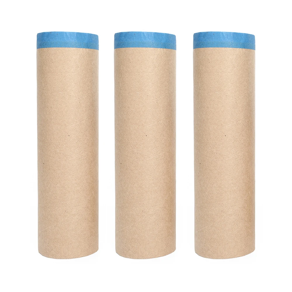 3 Rolls Paper Masking Film Pre-Taped Painting Cover Sheets Drop Cloth Car Paint Living Room Decoration Furniture Dustproof Film