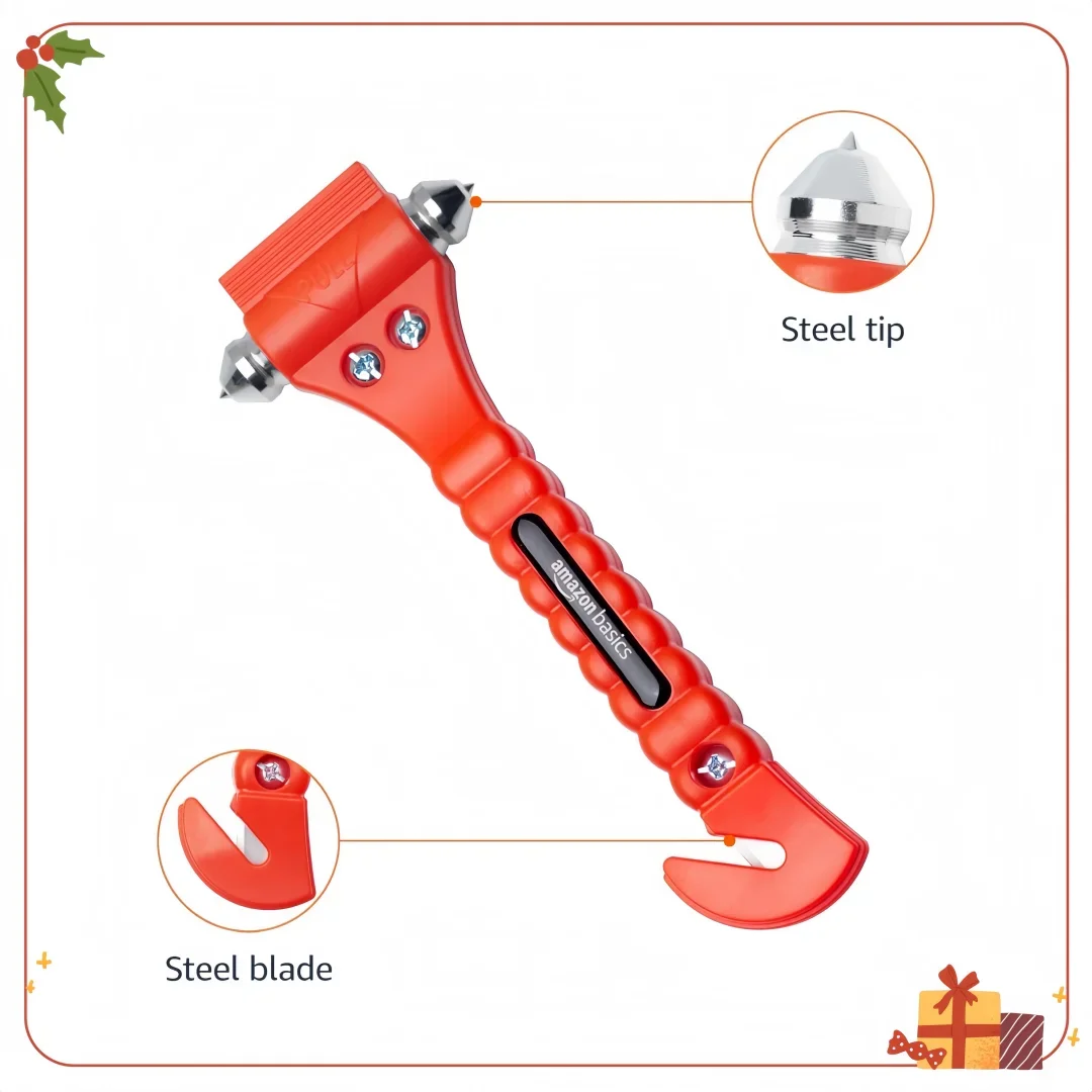 

Инструмент для аварийной съемки автомобиля, 2 шт. — резак для ремней безопасности и оконный выключатель для безопасности