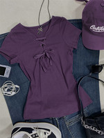 Sexy Summer Purple T-shirts Y2k Top Women 2000s Streetwear Hot Girl Clothes Harajuku Korean Slim Tees Short-sleeved Shirt Gothic