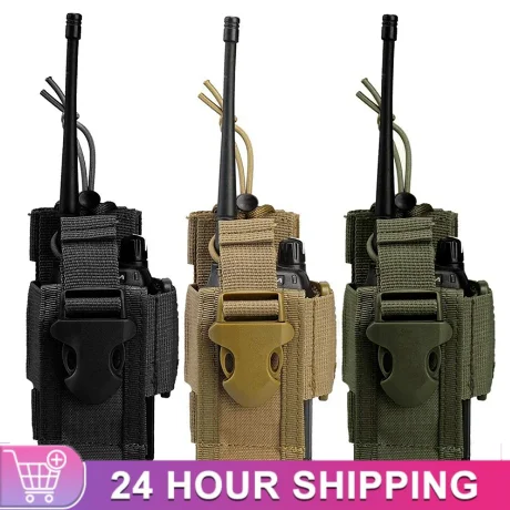 Adjustable Tactical Radio Holder Bag Molle Two Way Radio Holster Pouch Holder Nylon Duty Storage Case Walkie TalkieBag