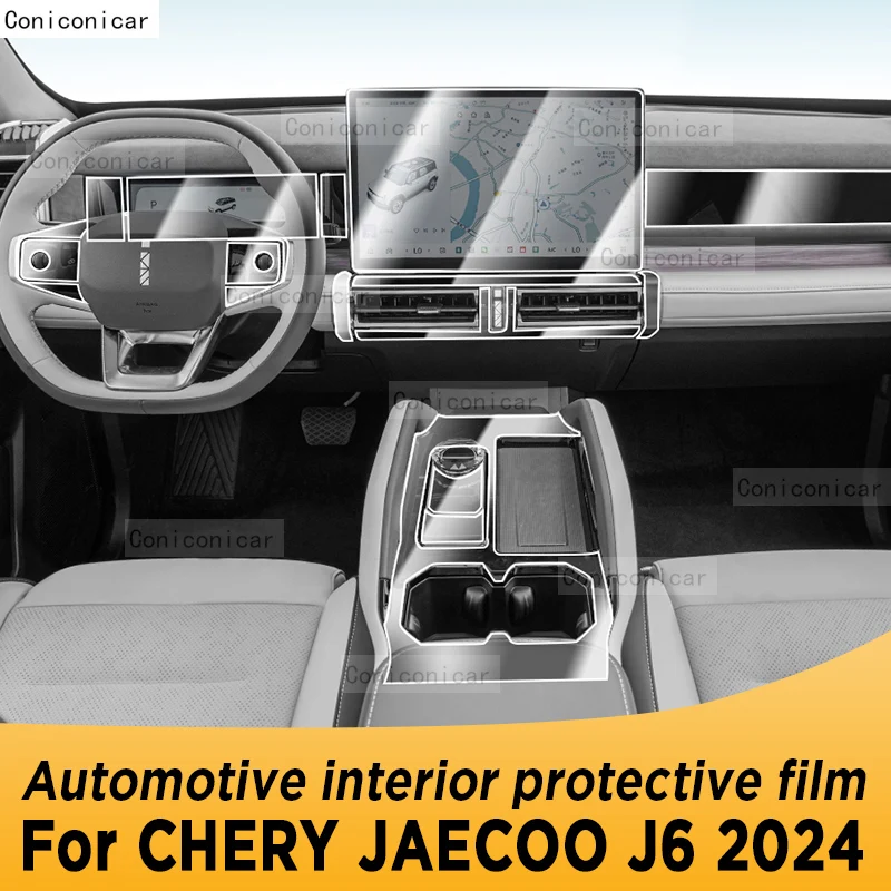 

For CHERY JAECOO J6 2024 Automotive Interior Screen Protective Film TPU Anti-Scratch Gearbox Panel Dashboard Navigation Sticker