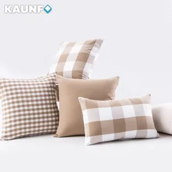 Cream Brown Plaid Striped Polyester Cotton Canvas Cushion Cover PillowCase  Chair Sofa Home Decor Throw Pillow Cover 30x50/45x45