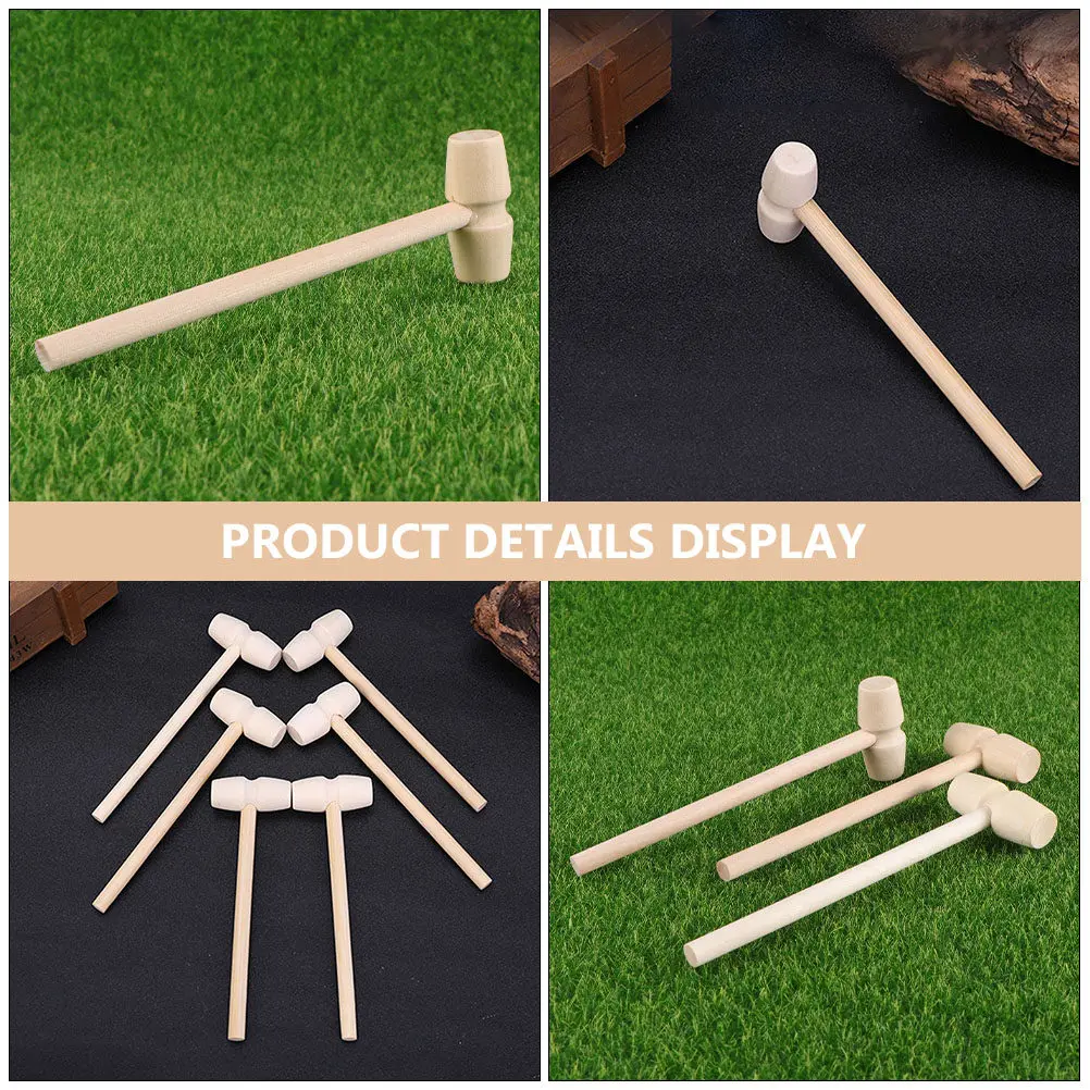 20 Stück Holzkrabben-Hämmer für Kinder, robustes, leichtes Design, sicheres Spielen, Hammer, lustiges Aktivitätswerkzeug, Mini-Hämmer-Set für Kinder