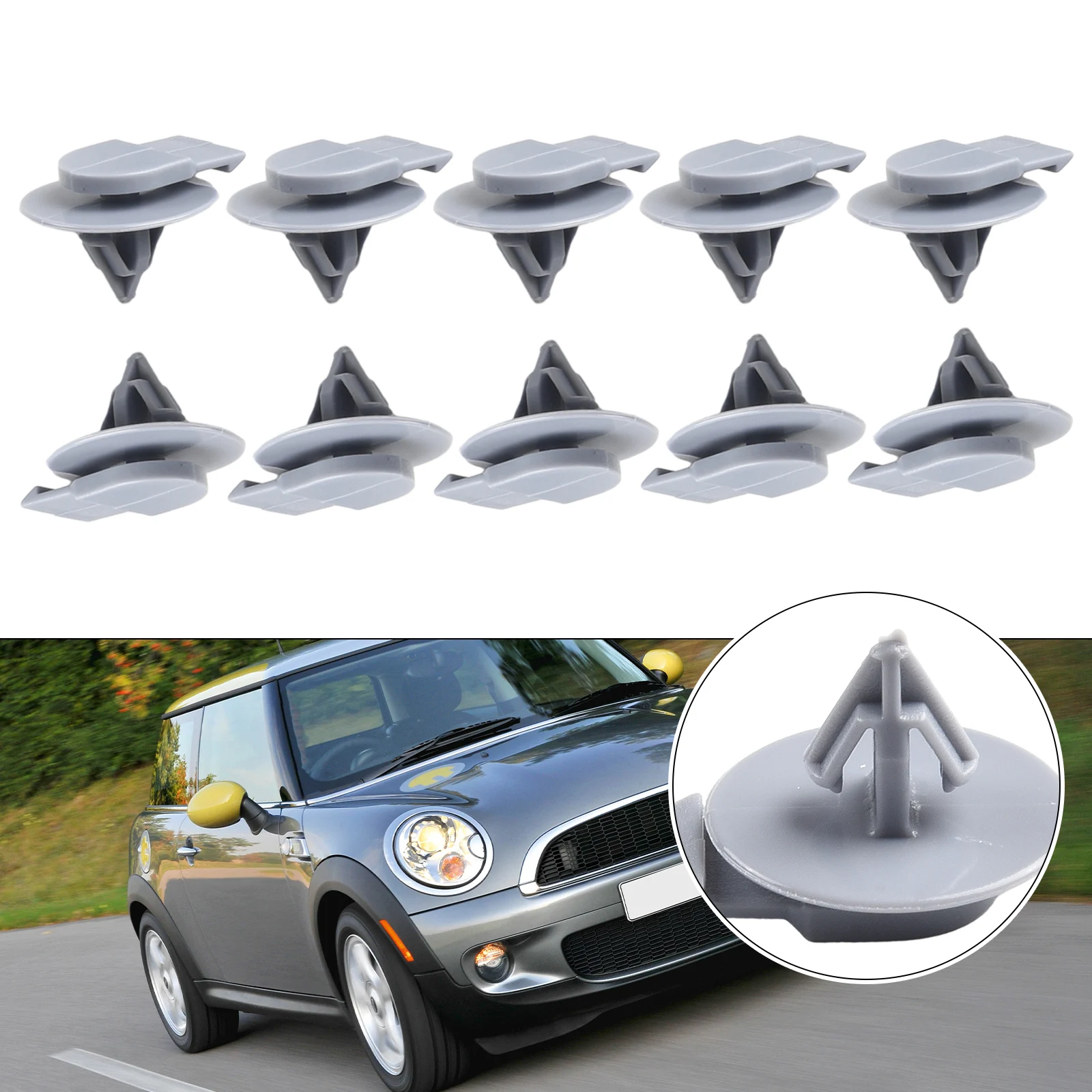 

10 шт. для BMW для Mini для Cooper R50 R52 R55 R56 0713275782, пряжка для бровей на крыле, заклепка, автомобильные аксессуары