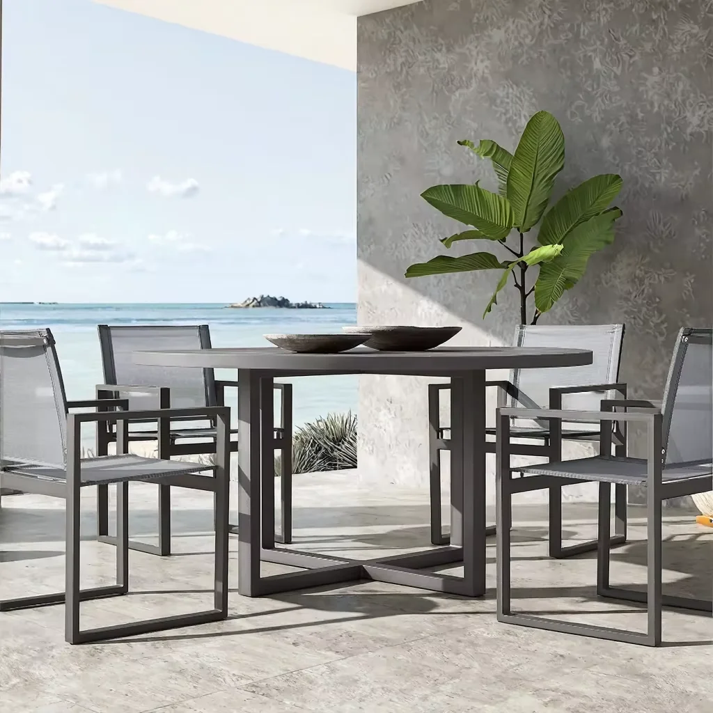 

#Green Garden Furniture Outdoor Aluminum Round Table And Chair Set