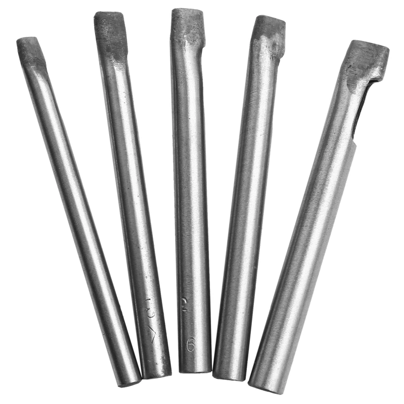 ABGG-5Pcs 6/7/8/9/10X3mm DIY เจาะบิตหนัง CRAFT Puncher รูแบน Punch Maker เครื่องตัดสิ่วชุดเครื่องมือ
