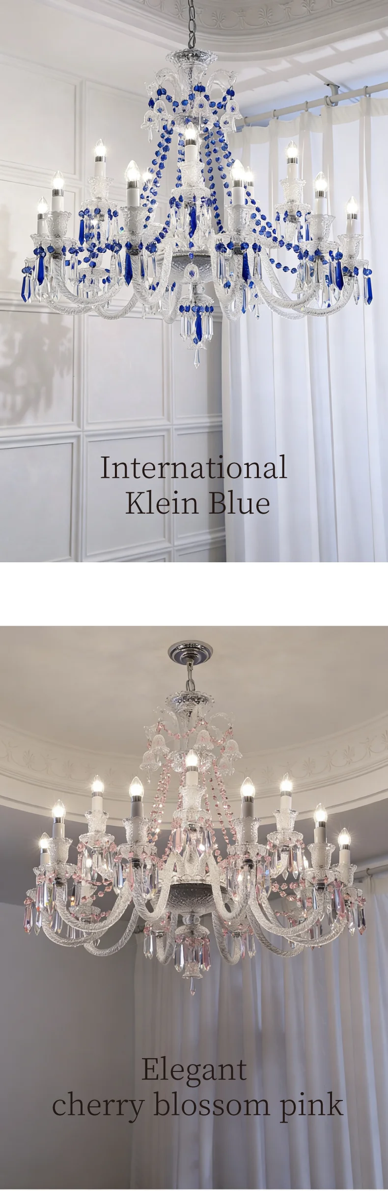 French White Candle E14 LED Chandelier Living Room K9
