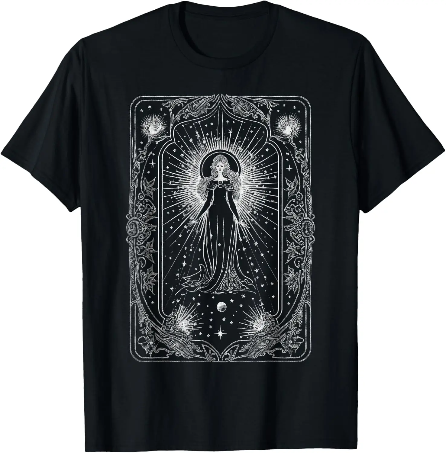 The Empress Tarot Card Goth Emo Occult Graphic Women Girls T-Shirt 100% Cotton Trendy Y2K Short-Sleeve Tee-Soft, Quick-Drying,