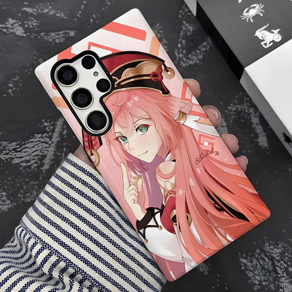 

Genshin Impact Game Phone Case For Samsung S25 S21 S22 S23 S24 FE Ultra Plus A56 A36 A26 A16 Glossy 2 in 1 Cover