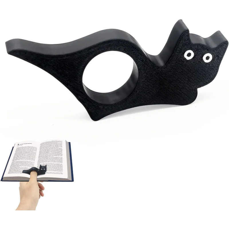 

Держатель для книг с черным котом — легкий пластиковый аксессуар для чтения для любителей книг, держатель для страниц одной рукой, подарки для читателей