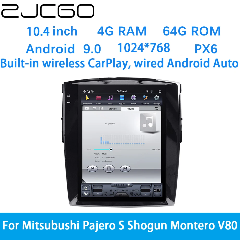 

ZJCGO Car Multimedia Player Stereo GPS DVD Radio Navigation Android Screen System for Mitsubishi Pajero S Shogun Montero V80