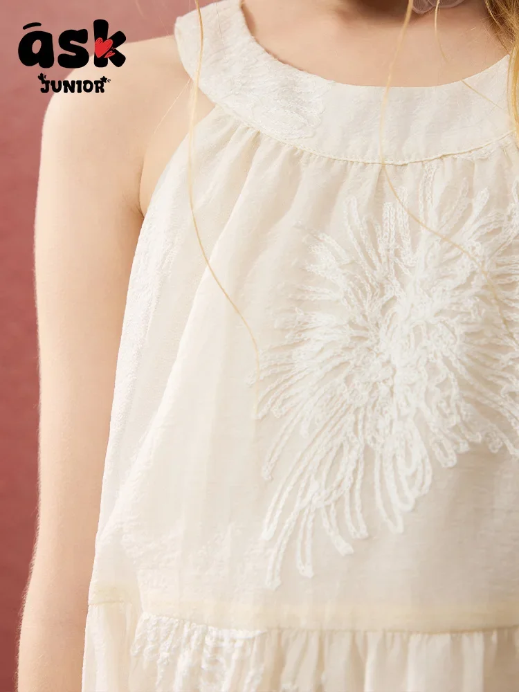 فستان صيفي بتصميم حمالة زهور ثلاثي الأبعاد للفتيات من ASK Junior Tween #5