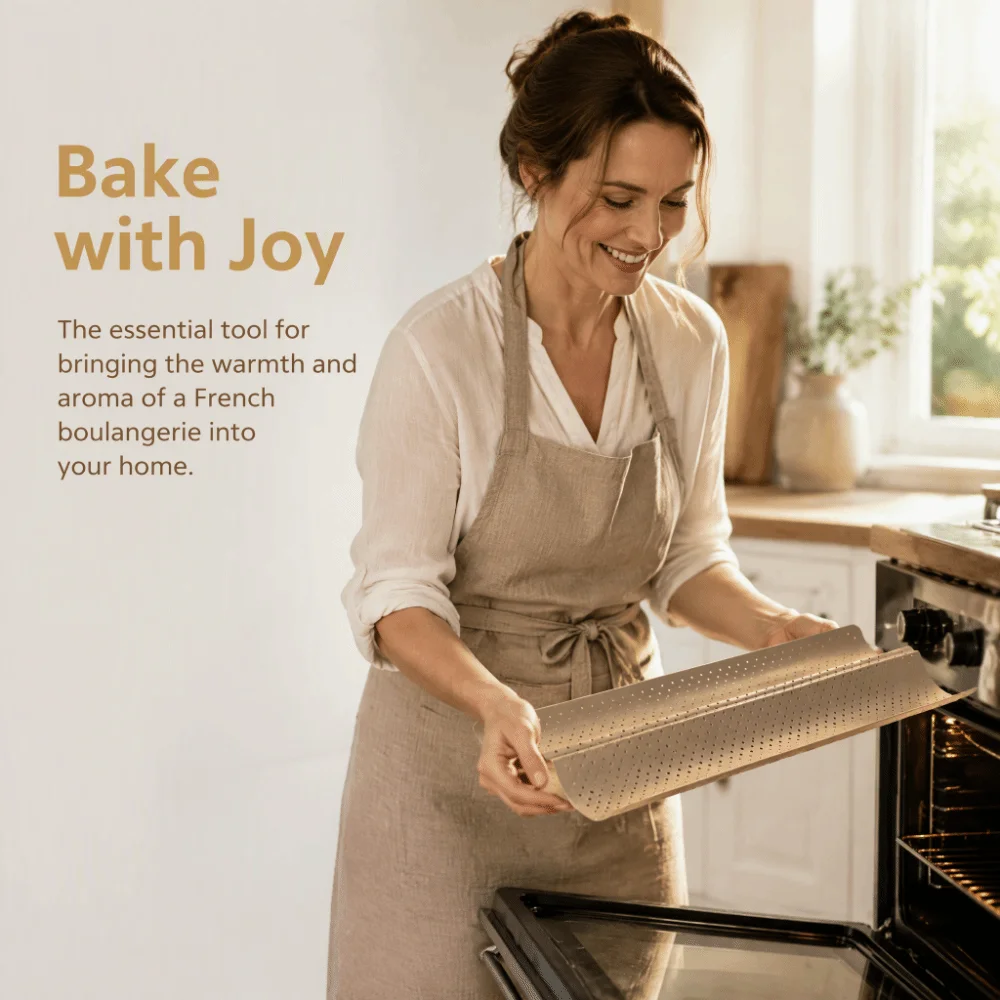 New 2/3/4 Slot Baguette Pan Nonstick Carbon Steel French Bread Pan Wavy Perforated Bread Baking Mold Home Kitchen