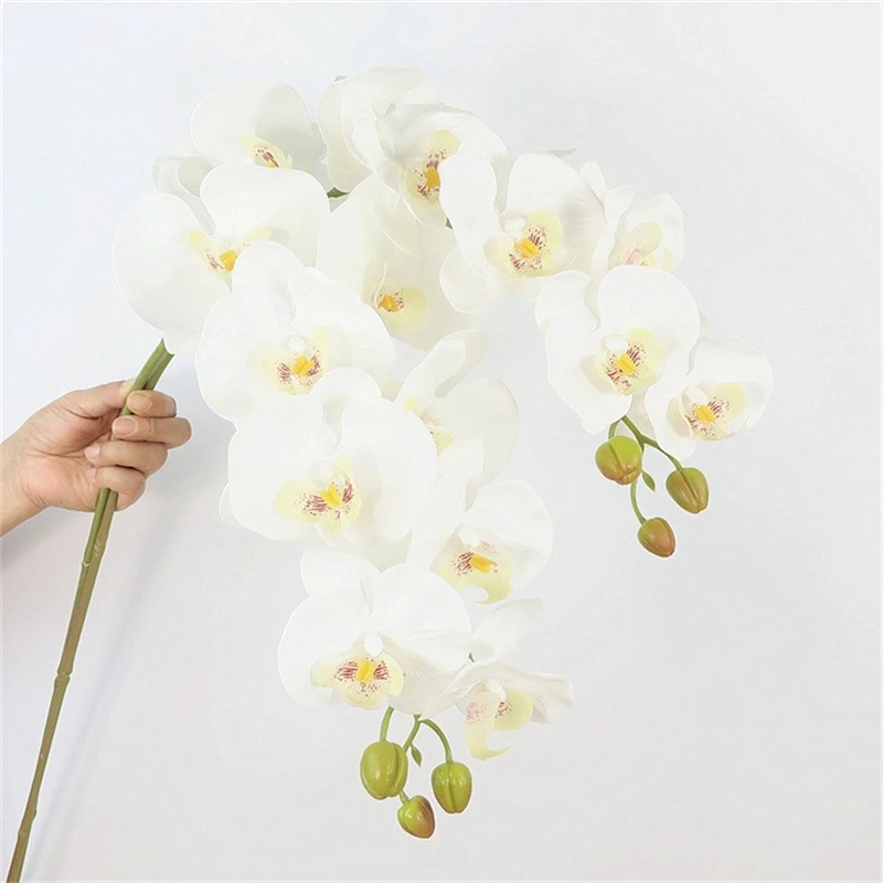 20 pcs Luxury 9 Heads Large Real touch orchid fake flowers for Home table decoration flores Christmas indie room decor