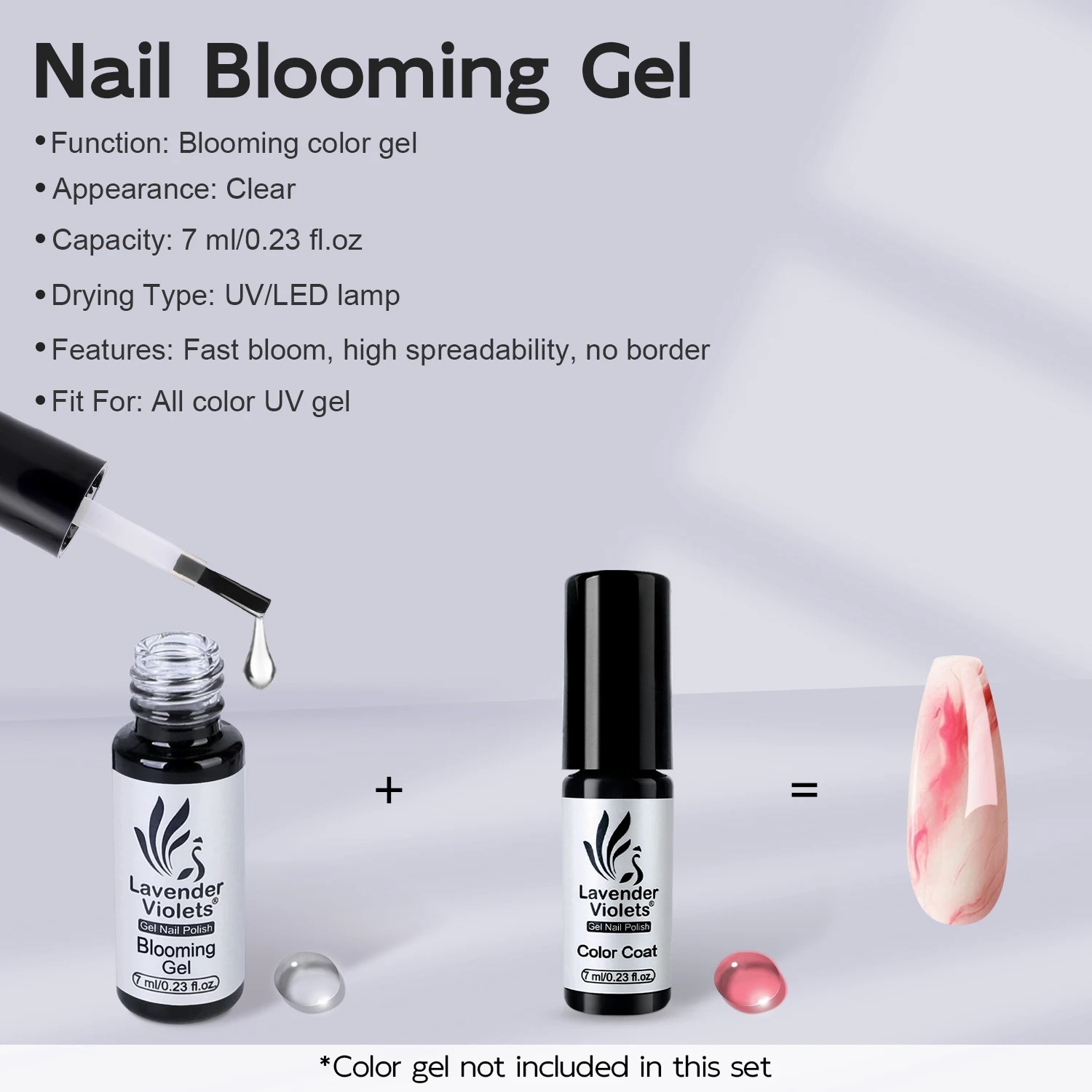 جل مزهر للتلميع ، معطف علوي غير لامع ، معطف علوي لامع ، جل أساس مطاطي ، جل نقع ، تصميم فن الأظافر ، 4: 7