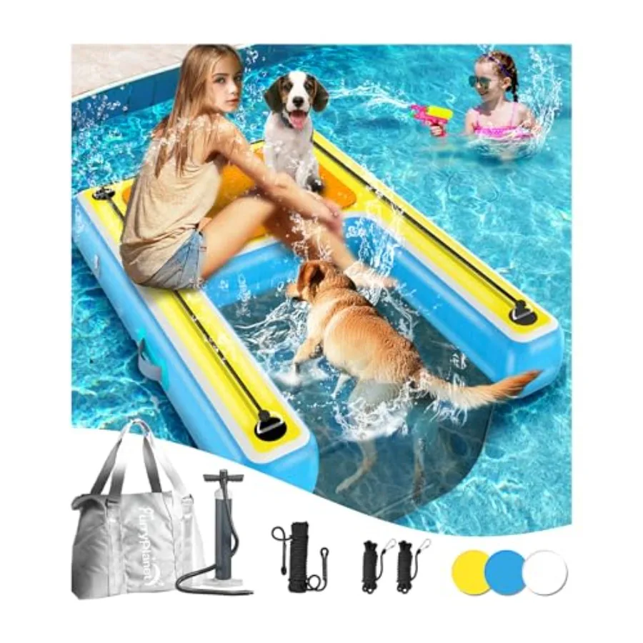 Nadmuchiwane rampy wodne wielofunkcyjne duże pływaki dla psów drabinka do basenu łodzi molo jeziora antypoślizgowa jednoczęściowa rampa siatkowa deska do pływania