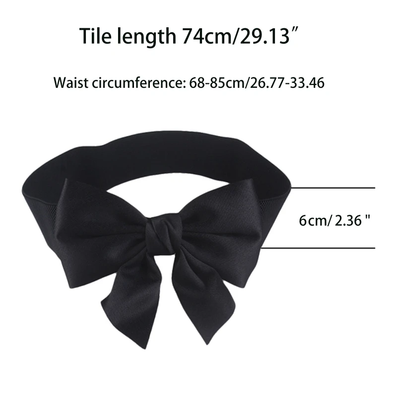 Women Fashion Elasticity Waist Strap Buckle Bowtie Belt All-match Coat Ladies Wide Harajuku Formal Dropship