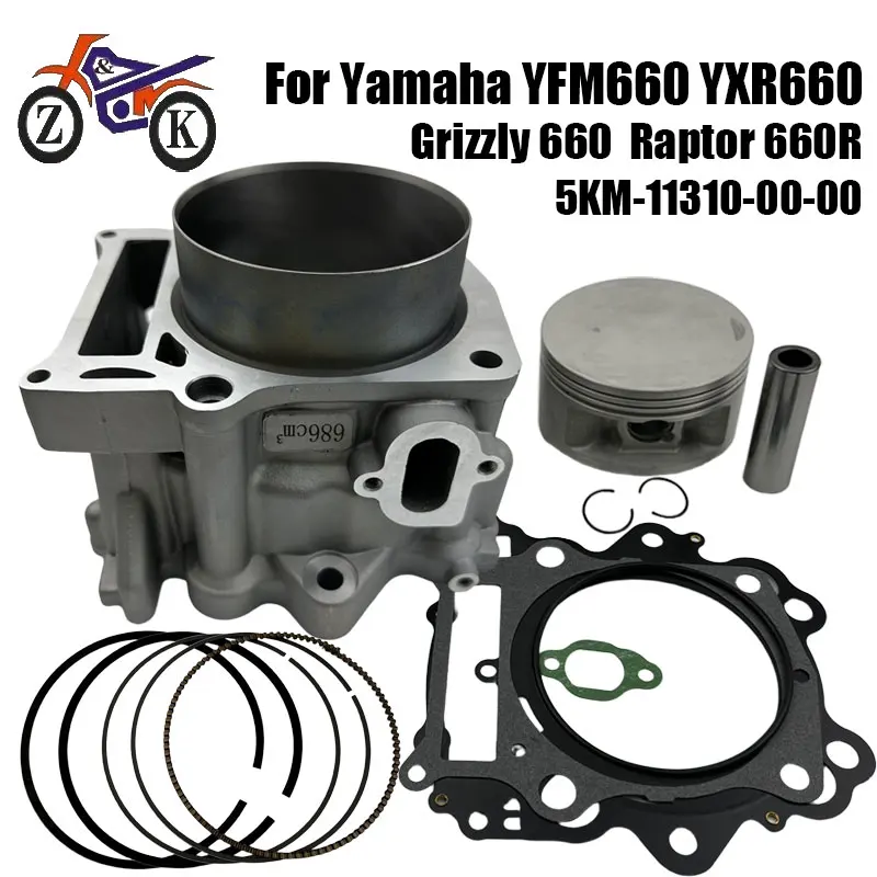 Kit de pistón de cilindro de motocicleta de 102mm para Yamaha YFM660 Grizzly 660 Raptor 660R Rhino 660 AVT piezas de repuesto 5KM-11310-00-00