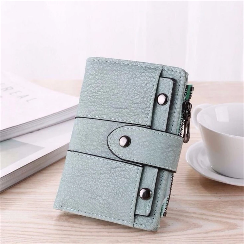 Women Wallet Simple Retro Rivets Short Wallet Coin Purse Card Holders Handbag for Girls Purse Small Wallet Ladies Bolsa Feminina