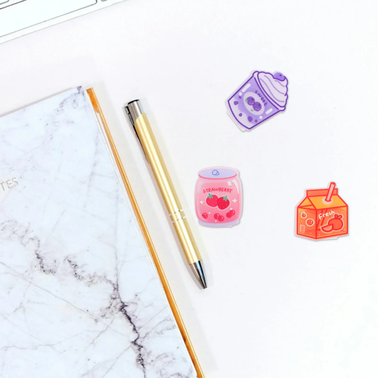 15 個クリエイティブクリップかわいいアクリル漫画飲料メモホルダーオフィス学習用品装飾文書ペーパークリップ小