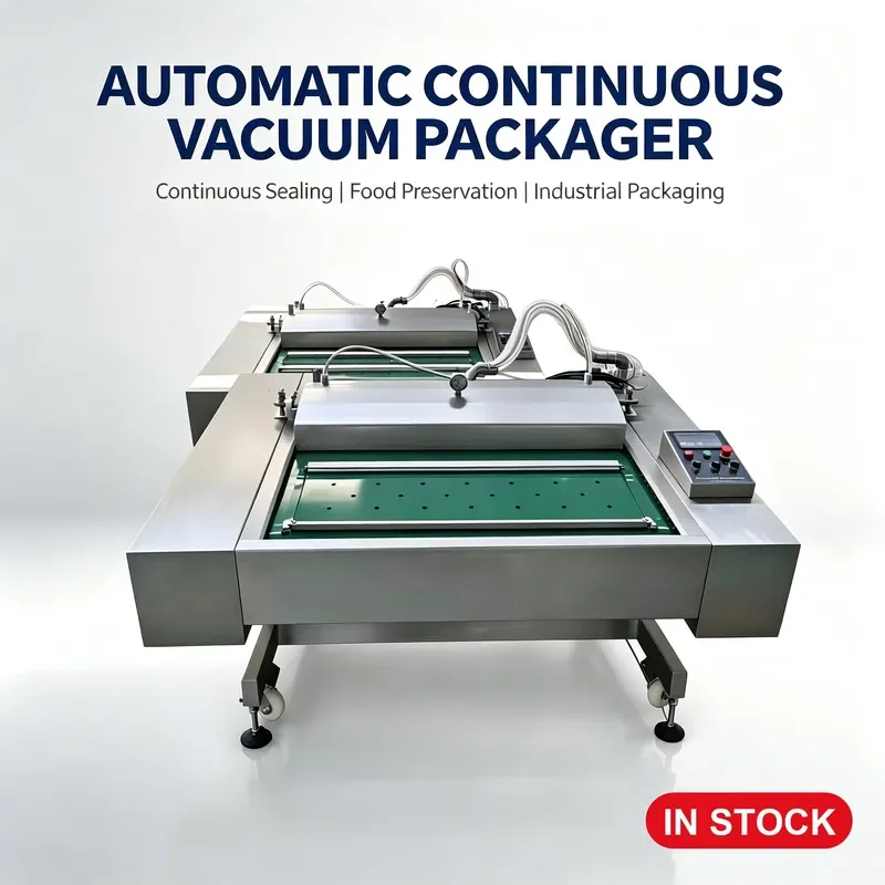 Continuous Vacuum Packaging Machine Automatic Snack Sealing Device Commercial Food Vacuum Sealer for Fresh Preservation