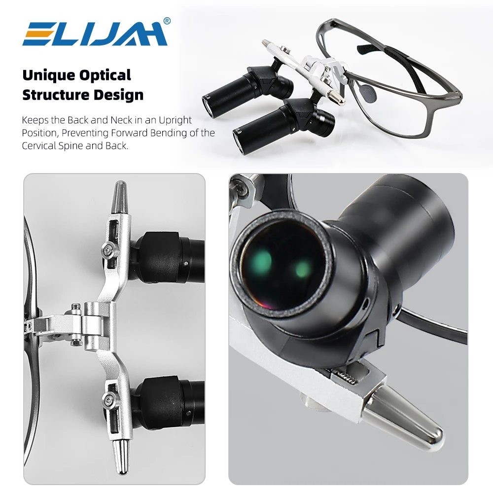 XYSZ 4.0X/5.0X/6.0X  Dental Ergo Loupe 48° Adjustable Angle Work Distance 350-450mm 50mm FOV Protective Goggles Dentistry Tool