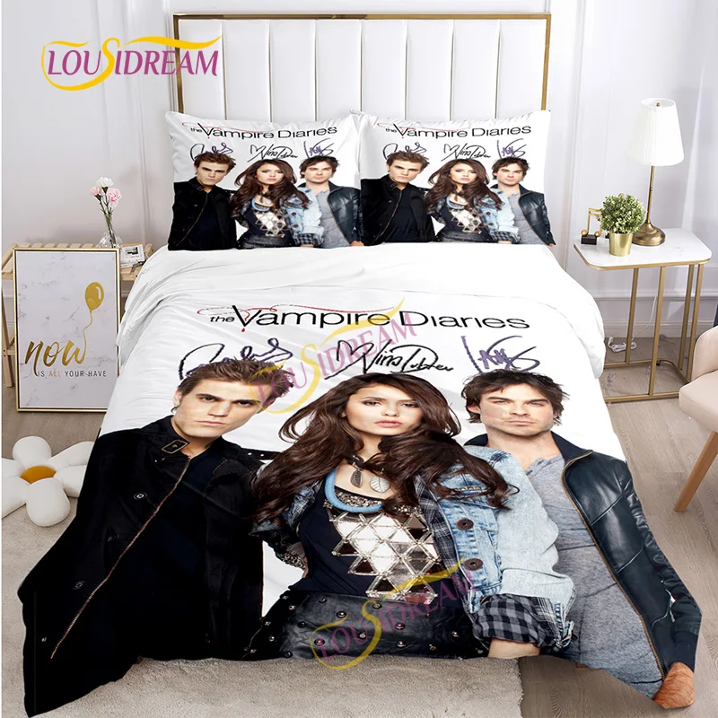 The Vampire Diaries Bedding Set Personality Fan Paul Wesley Quilt Case Pillow Case Bedding Set Family Pillow Case Bedding Sheet