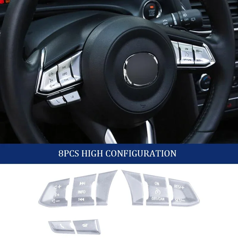 

Bright Car Steering Wheel Button Panel Knob Trim Sequins Cover Sticker For Mazda CX-5 CX5 M3 Axela CX-8 CX8 CX-4 CX4 Accessories