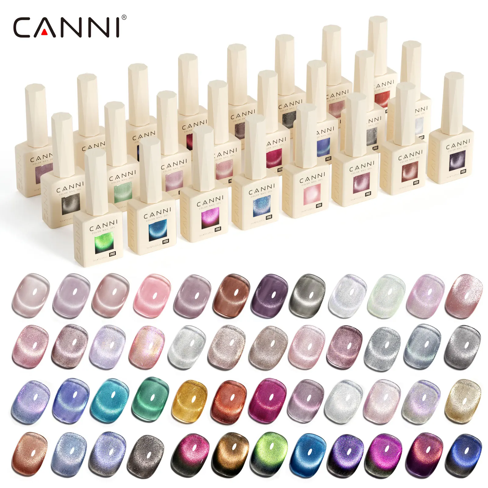 #8047 CANNI Cat Eye Gel Nail Polish TPO/Hema Free Soak Off UV LED Gel Varnish Super Glossy Glitter Diamond Semi Permanent 9ML
