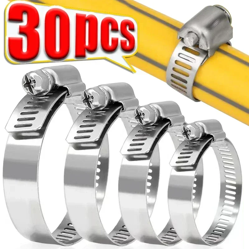 Stainless Steel Adjustable Screw Band Hose Clamps Car Fuel Tube Pipe Clamp Worm Gear Plier Tools Faucet Water Pipes Fasteners