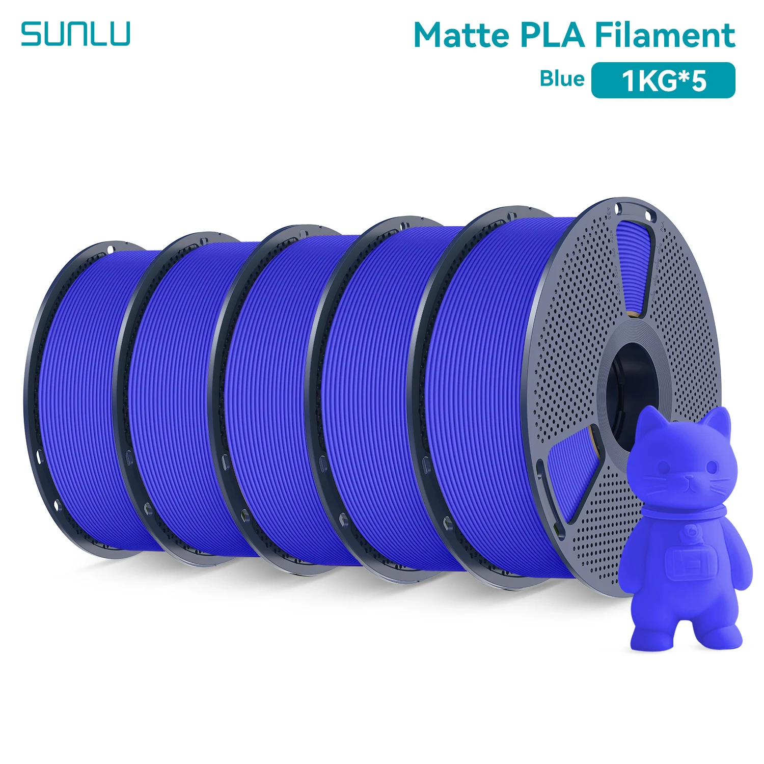 SUNLU 5KG PLA Matte 3D Drucker Filament 1,75mm 1KG/Rolle Frosted Textur Ordentlich Wunde Für FDM 3D Druck Filamente Schnelle Schiff
