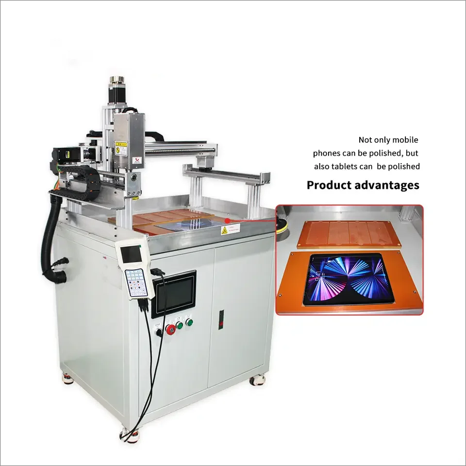 Dry Polishing Grinding Machine For iPhone Samsung Phone Tablet Front Back Cover Scratch Remove