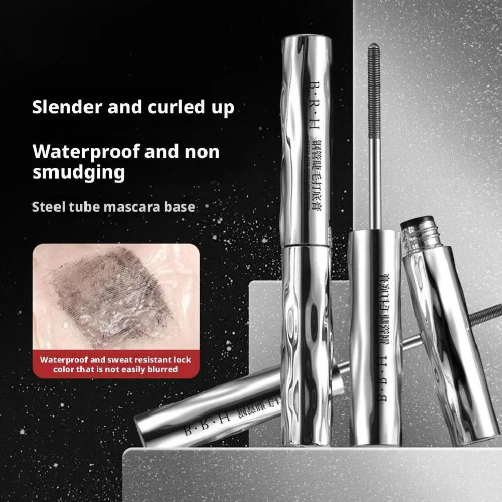 Eyelash Primer Mini Steel Tube Mascara Natural Black Smudging Fiber Primer Non 3D Long-lasting Eyelash Eyelash Silk Long-la O9X6
