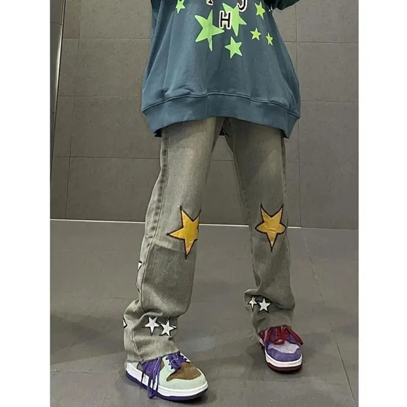 

High Waist Straight Leg Jeans Men's Vintage Streetwear Large Size 300 Pou Trendy Loose Fit Denim Pants Autumn Winter