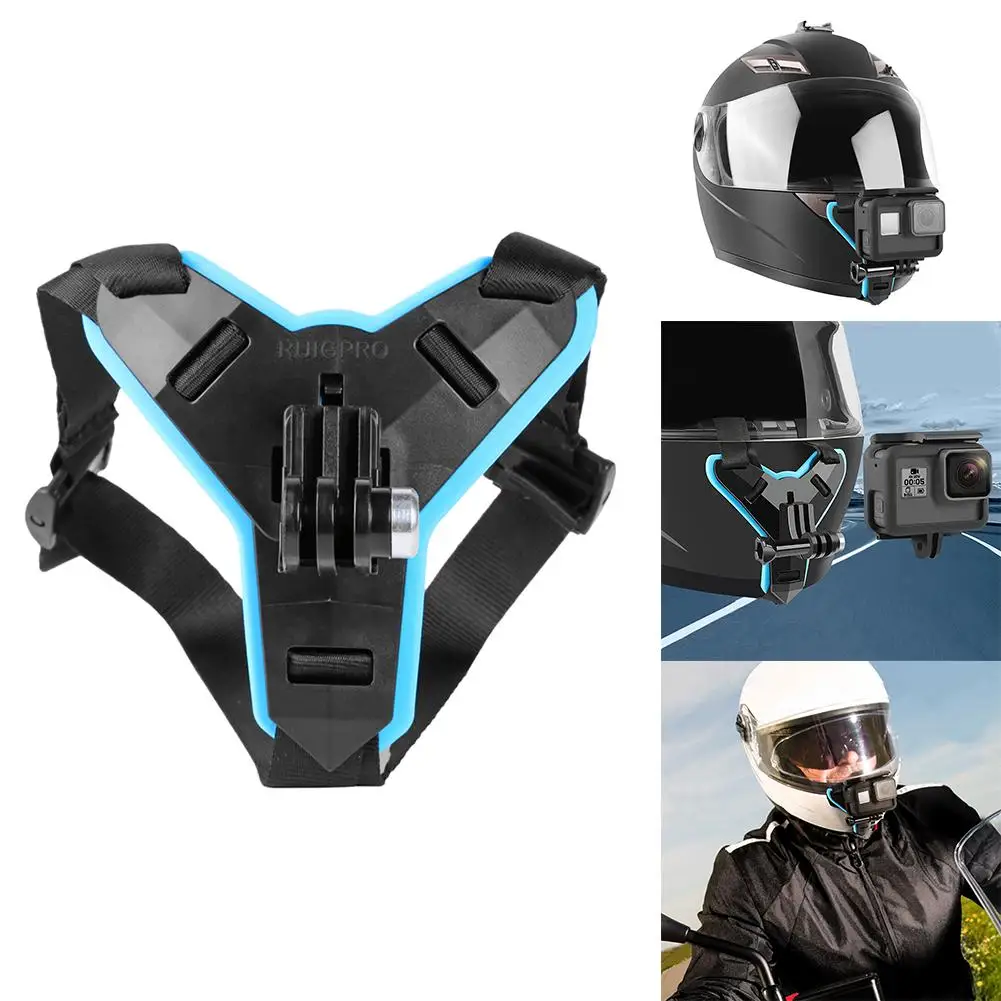 Motorcycle Helmet Strap Mount Front Chin Stand Holder For GoPro Hero13 12 1110 9 DJI Insta360 Yi Action Camera Holder Accessorie