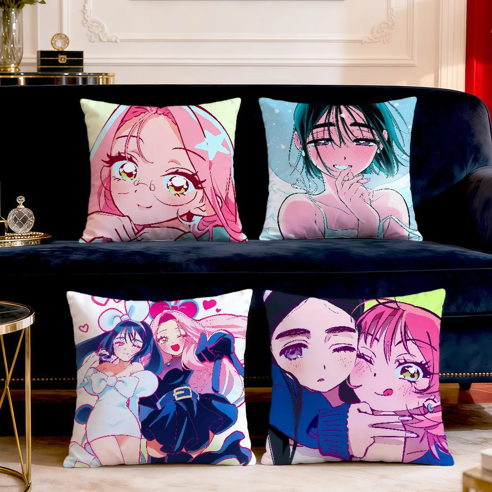 Anime Fanart Cute Mizi Sua A-Alien Stage Soft Pillow Cover For Sofa Home Living Room Decor Protective Covers Hogar Pillowcase