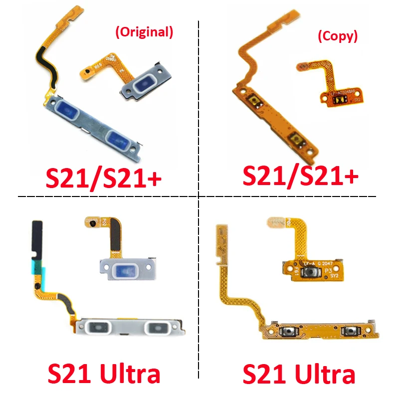 Phone Power Volume Flex For Samsung Galaxy S21 Ultra S21 Plus 5G Phone On Off Key Button Ribbon Cable Parts G991 G996 G998