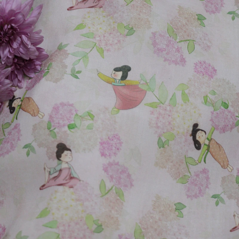 Klassieke Dames Natuurlijke Pure 100% Ramee Stof Bedrukking Voor Het Naaien Van Jurken Rok Kids Designer Stof Materiaal Voor Kleding