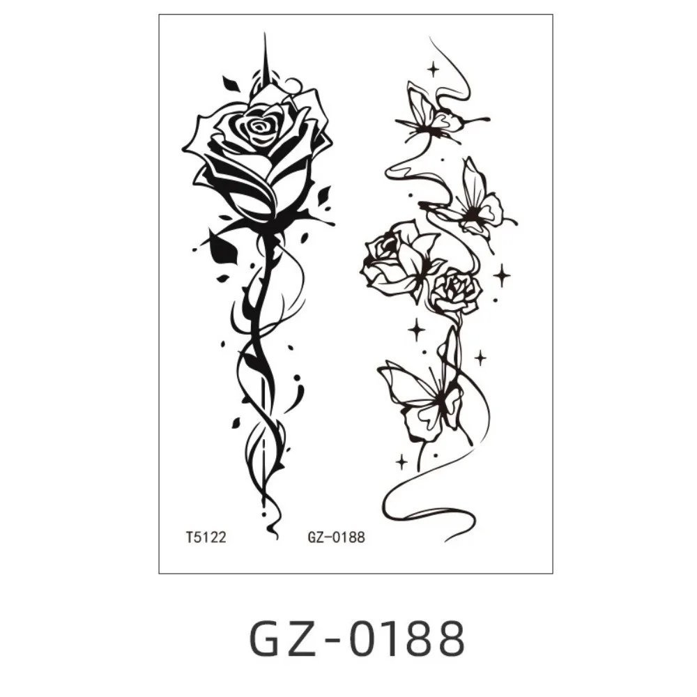 Personalized Waterproof Black Tattoo Stickers Elegant Ethnic Style Temporary Tattoo Stickers Long-lasting Body Art Tattoo Party
