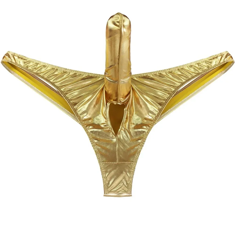 

1pc Men's Exotic Underwear Ball Hole Thongs Underwear Closed Sheath Pouch Briefs G-strings Sexy Man Panties