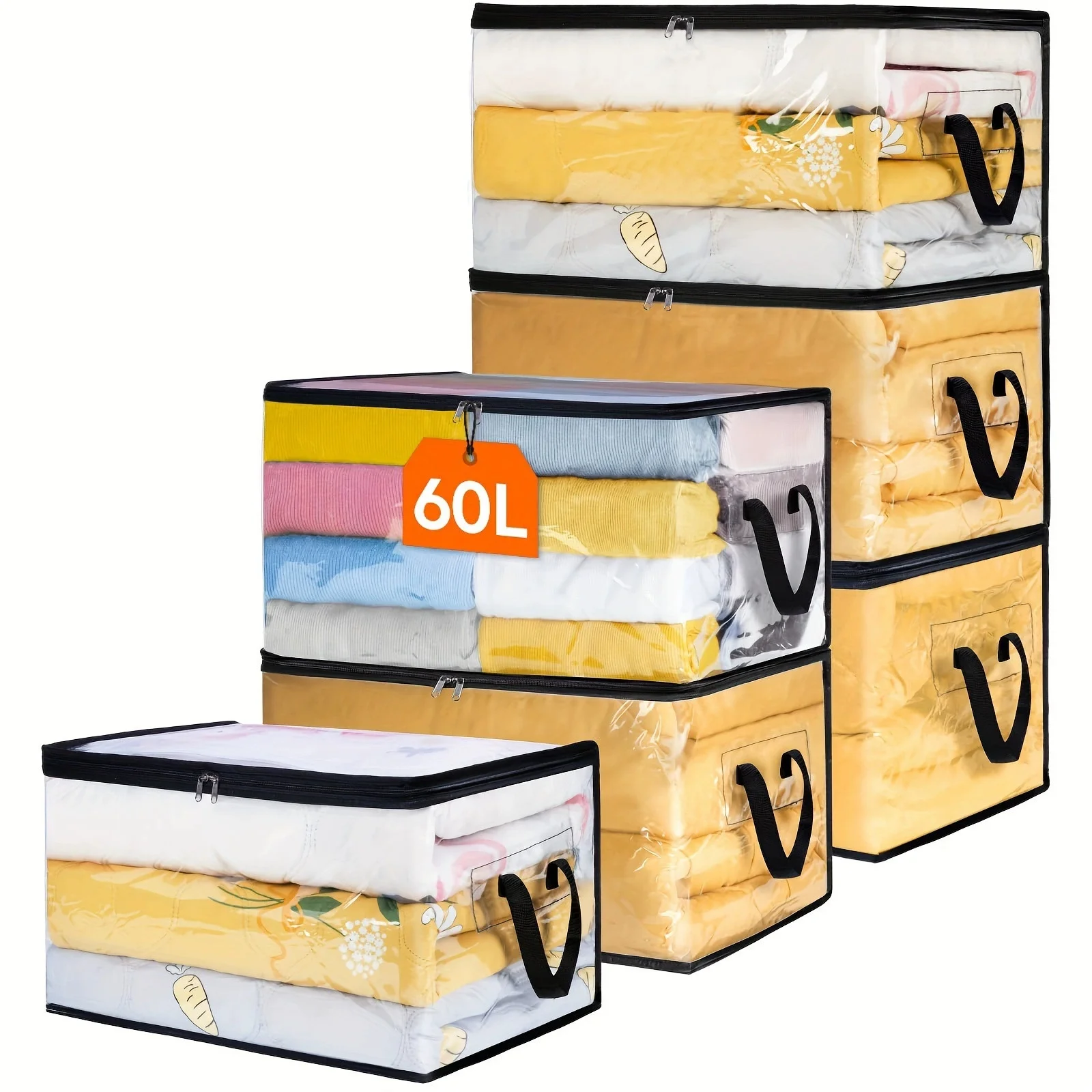 Winter Clothing Storage - Transparante opbergzakken met rits, plastic opbergzakken