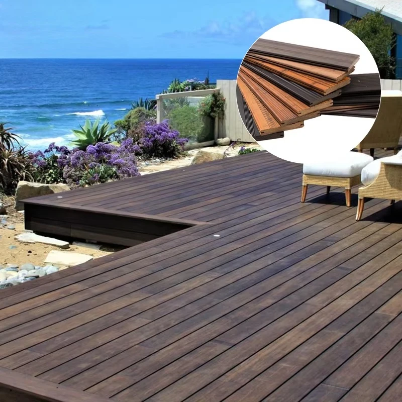 Eco-friendly Outdoor Advanced New Materials Anti-aging and Non-slip Solid Bamboo Flooring,18mm Thinkness