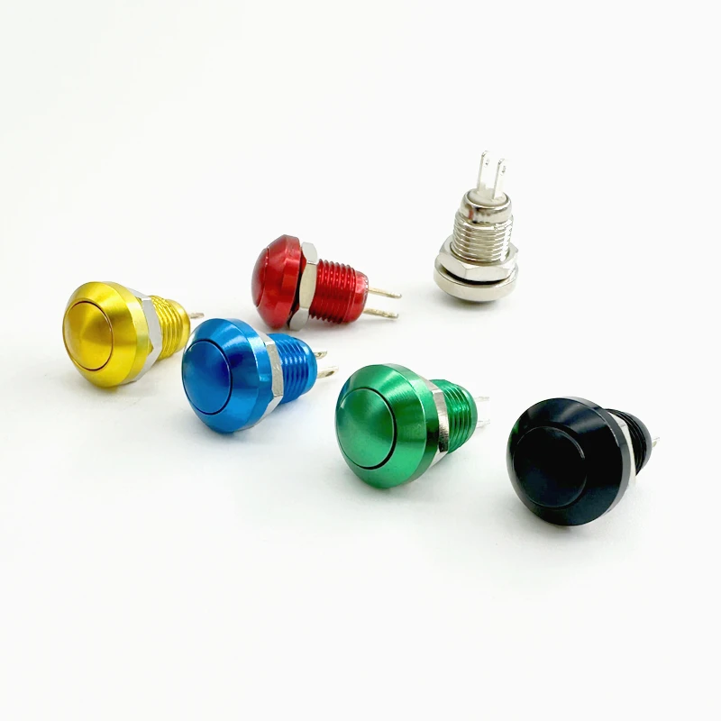 8mm Instantaneous Metal Horn Doorbell Color Button Switch Waterproof Car Engine PC Power Start Starter